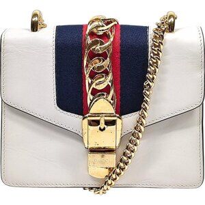615630BD (X6) Gucci Shoulder Bag Sherry Line White Leather